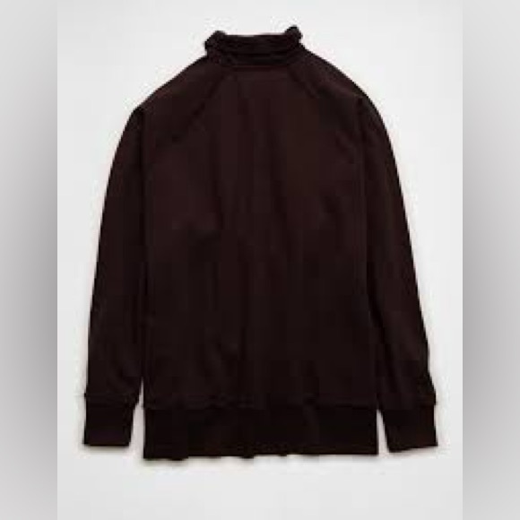 American Eagle big hug Henley sweatshirt dark brown - Picture 4 of 4